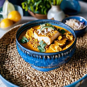 Curry de cabillaud au tahini