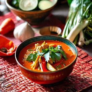 Poulet au curry rouge thaï