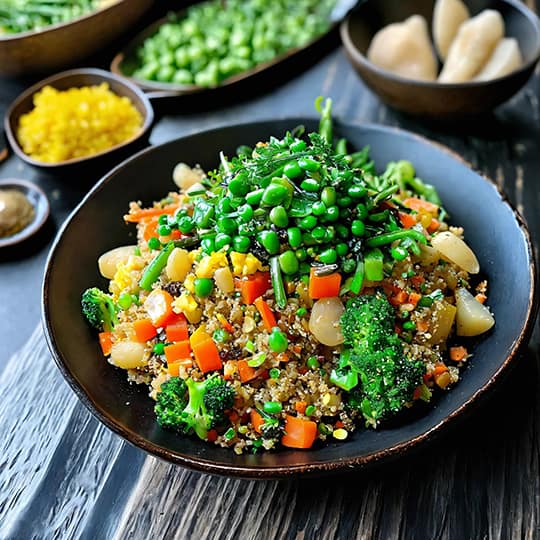 Wok de quinoa aux légumes